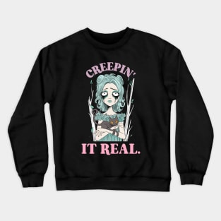 Creepin' It Real Halloween Crewneck Sweatshirt